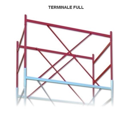 Terminal railing for FULL scaffolding