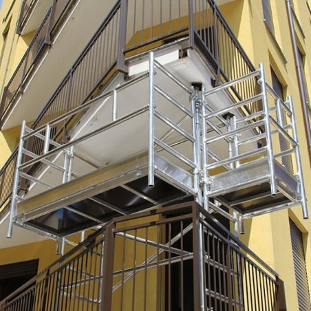 Aluminum balcony scaffolding from 2 2.5 and 3 mt.