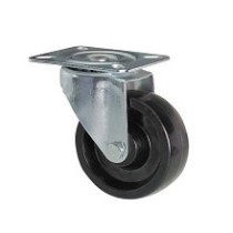 Wheel in thermosetting resin with galvanized rotating plate support