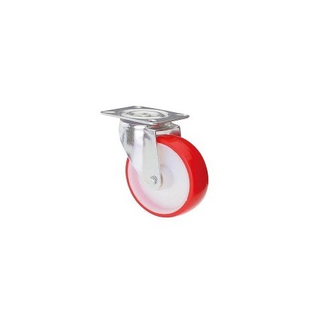 Nylon and polyurethane wheel with stainless steel rotating plate support
