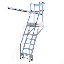 Lateral sliding rail ladder