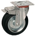 Swivel wheel with 125 mm brake.